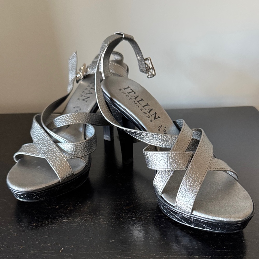 Italian Shoemakers Metallic Strappy Heels